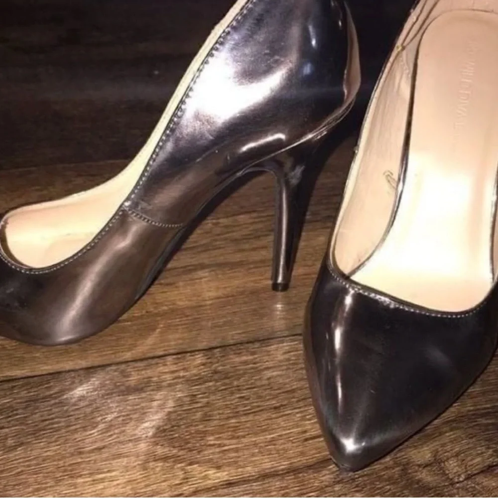 Wild Diva Metallic Silver Heels